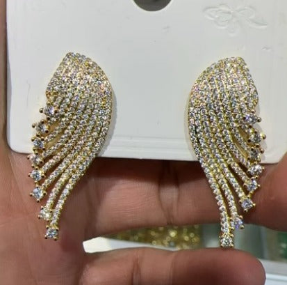 60965108 Aretes alitas oro laminado
