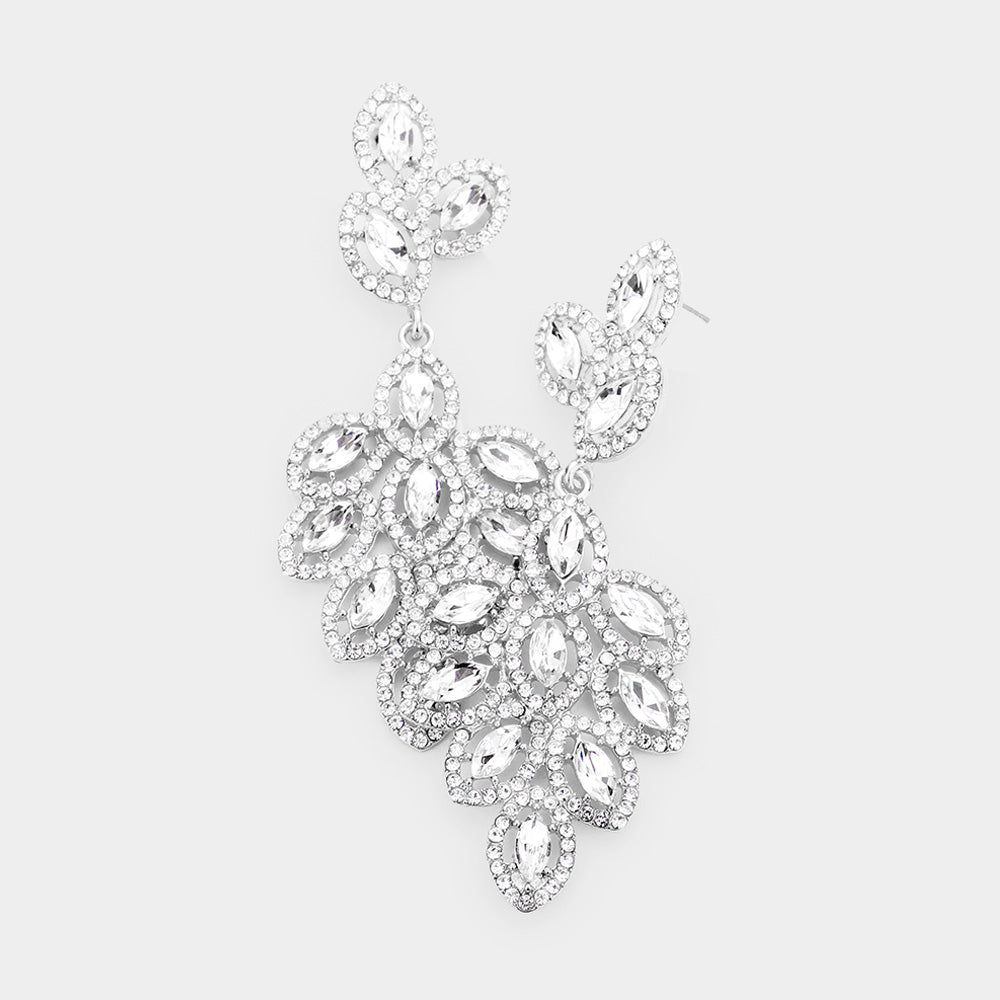 Pendientes de noche colgantes en cristal con forma de racimo marquesa