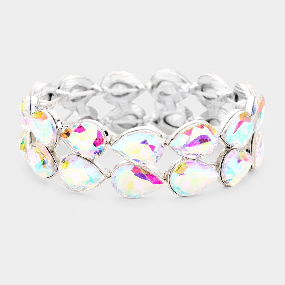 Pulsera de noche elástica con detalles en piedras estilo lágrimas