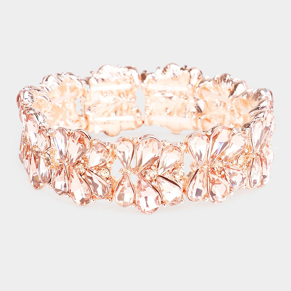 Pulsera de noche elástica con piedras en forma de lágrimas