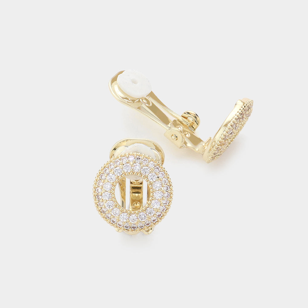Pendientes con circulo de piedras zirconias CZ