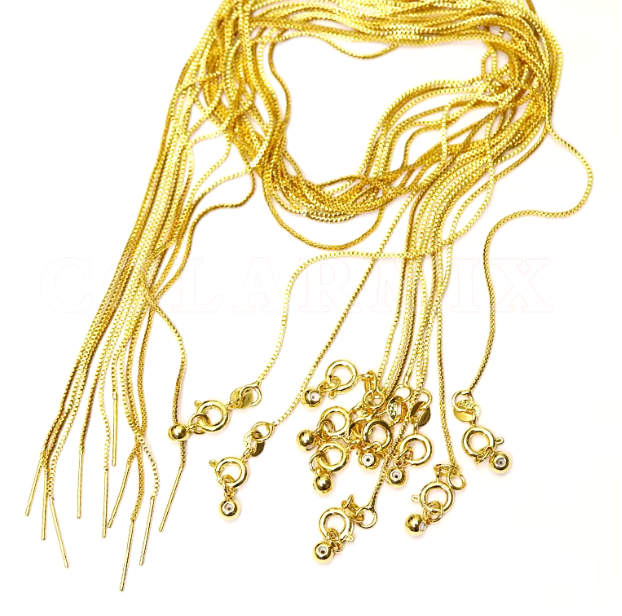 74865652 cadena Box de aguja en oro laminado 18k (3 Capas)