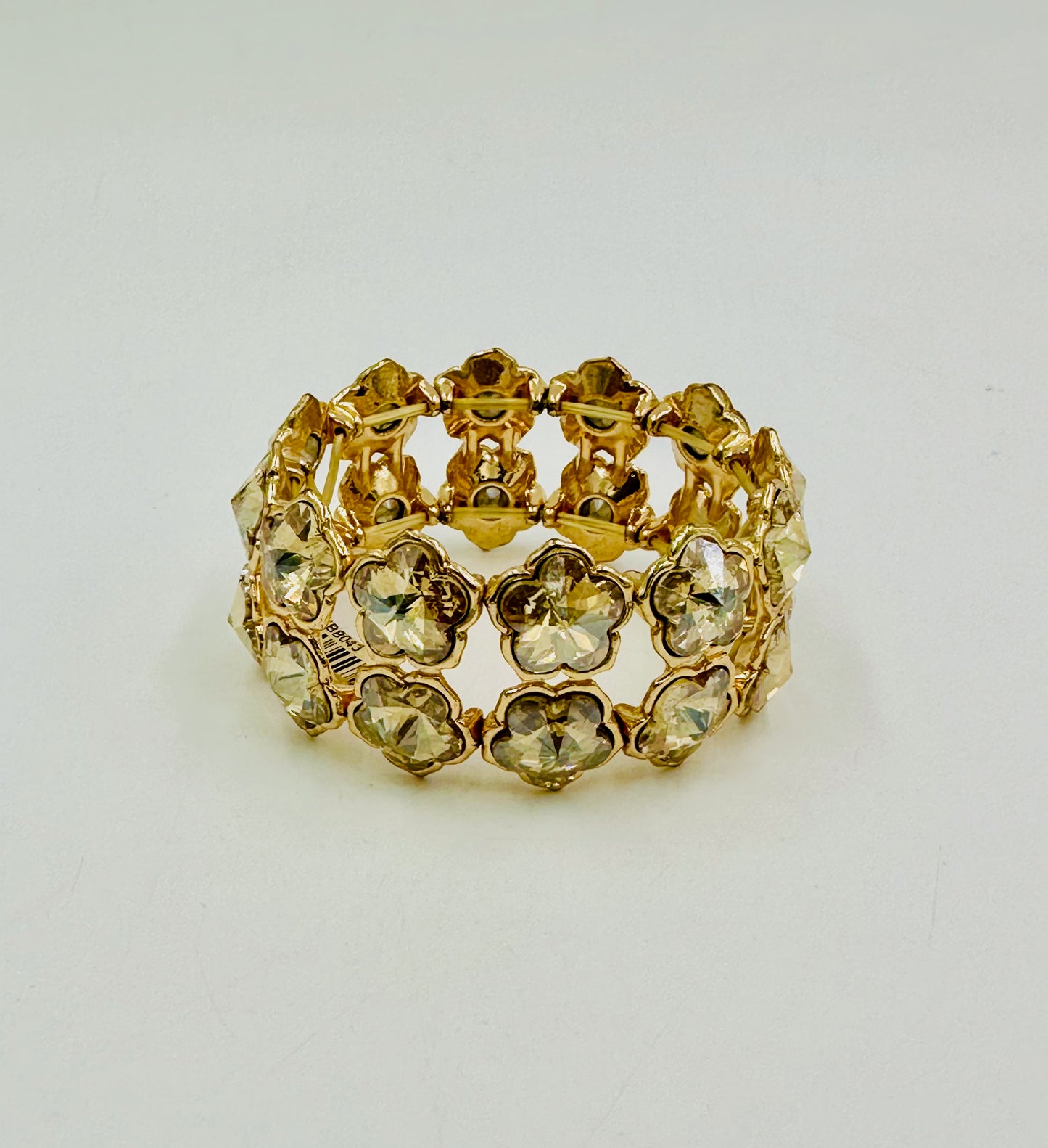 Pulsera elástica de noche con piedras flores de 2 filas