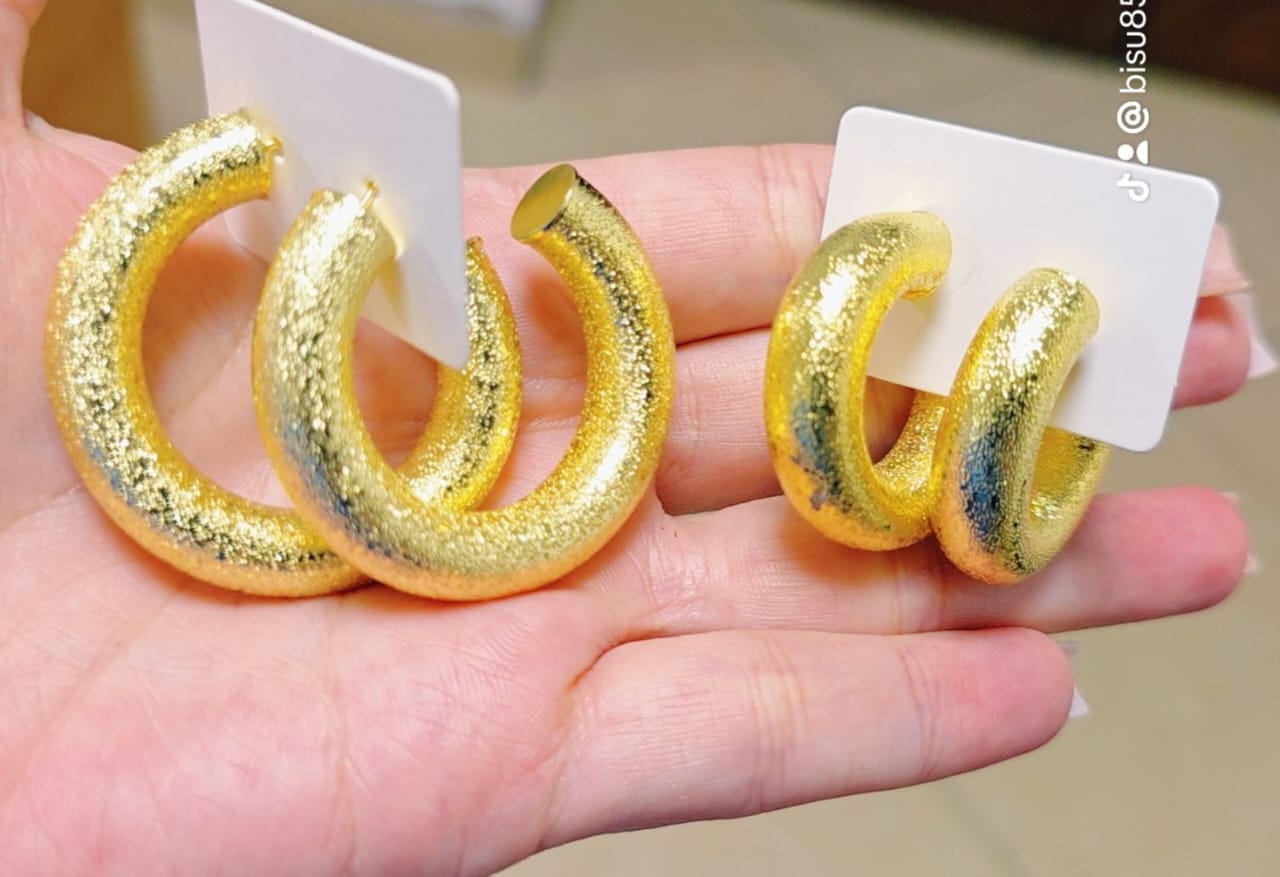 Aretes aros satinados 30mm