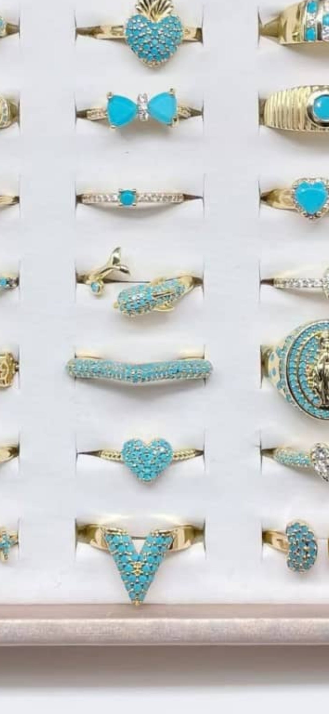 53528564 Anillos ajustable turquesa