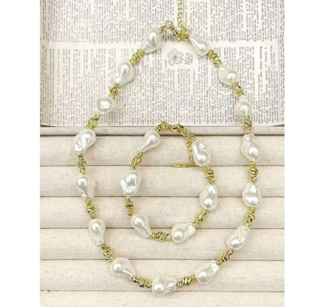 19486708 Set collar y pulsera de perlas