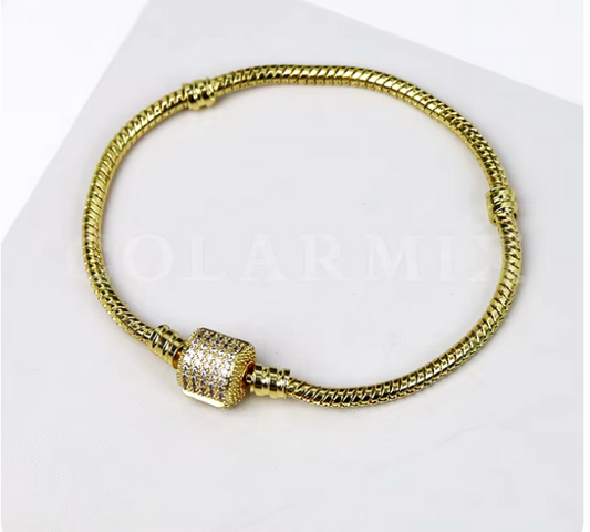 20936436 Pulsera tipo pandora en oro laminado 18k (3 Capas)