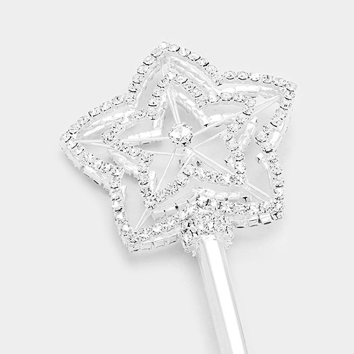 ST137 Cetro en forma de estrella con pavé de brillantes