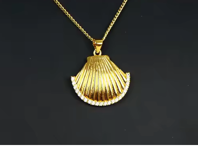 33265396 Conjunto de concha oro laminado 18k (3 Capas)