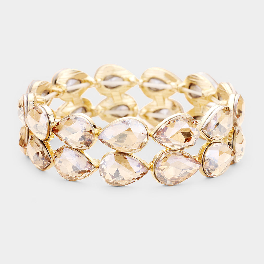 Pulsera de noche elástica con detalles en piedras estilo  lágrimas