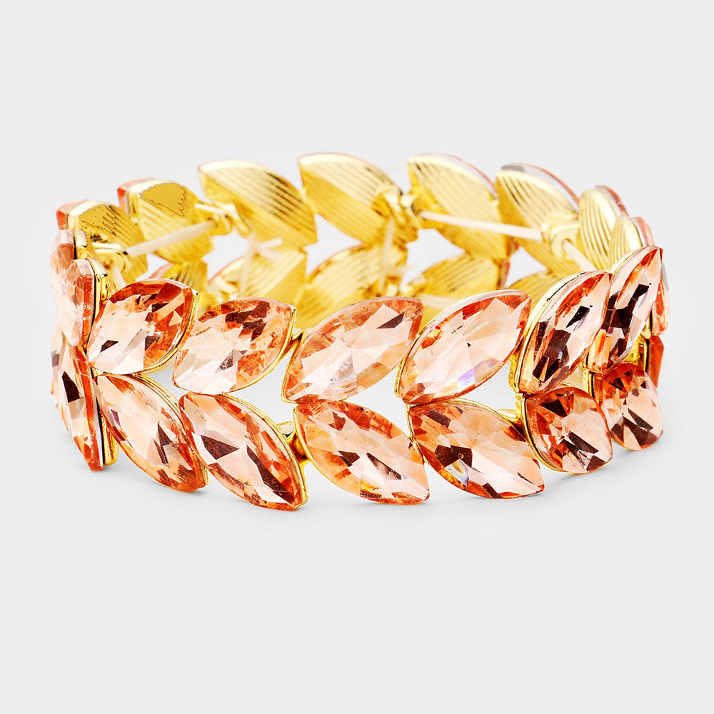 Pulsera de noche elástica con piedra estilo marquesa