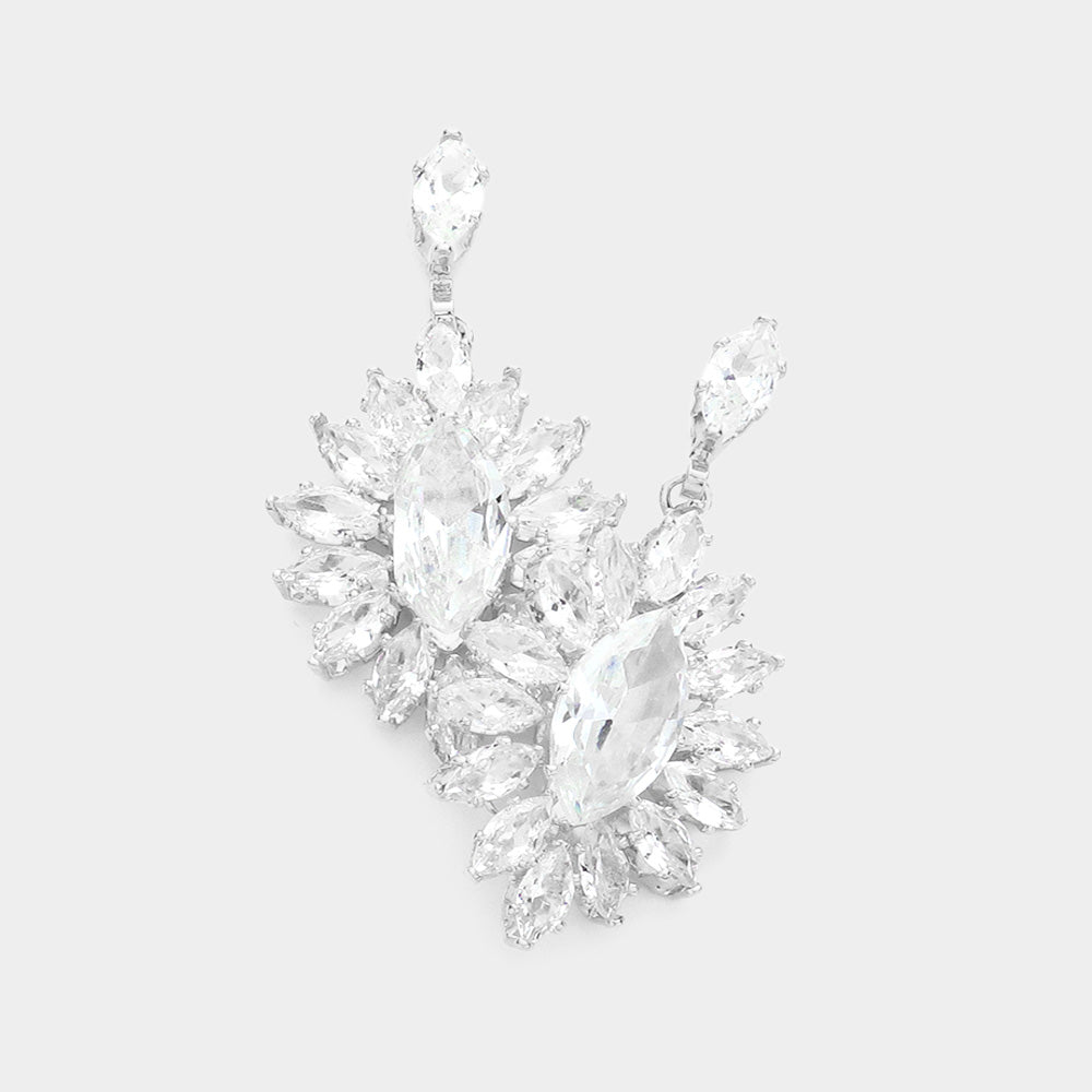 Aretes de noche colgantes en piedras de marquesa