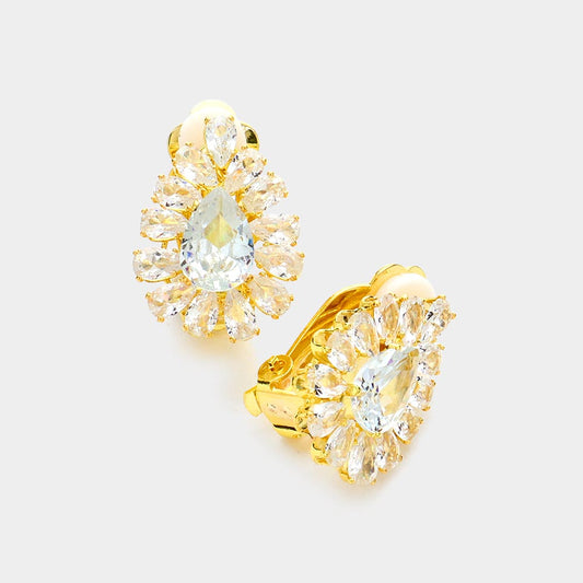 Aretes con piedras multiples y forma de lagrima