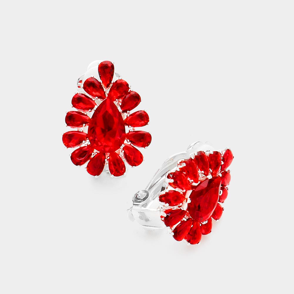 Aretes con piedras multiples y forma de lagrima