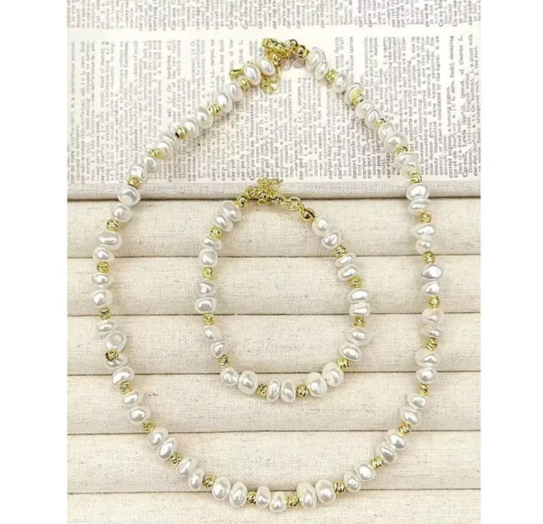 19486708 Set collar y pulsera de perlas