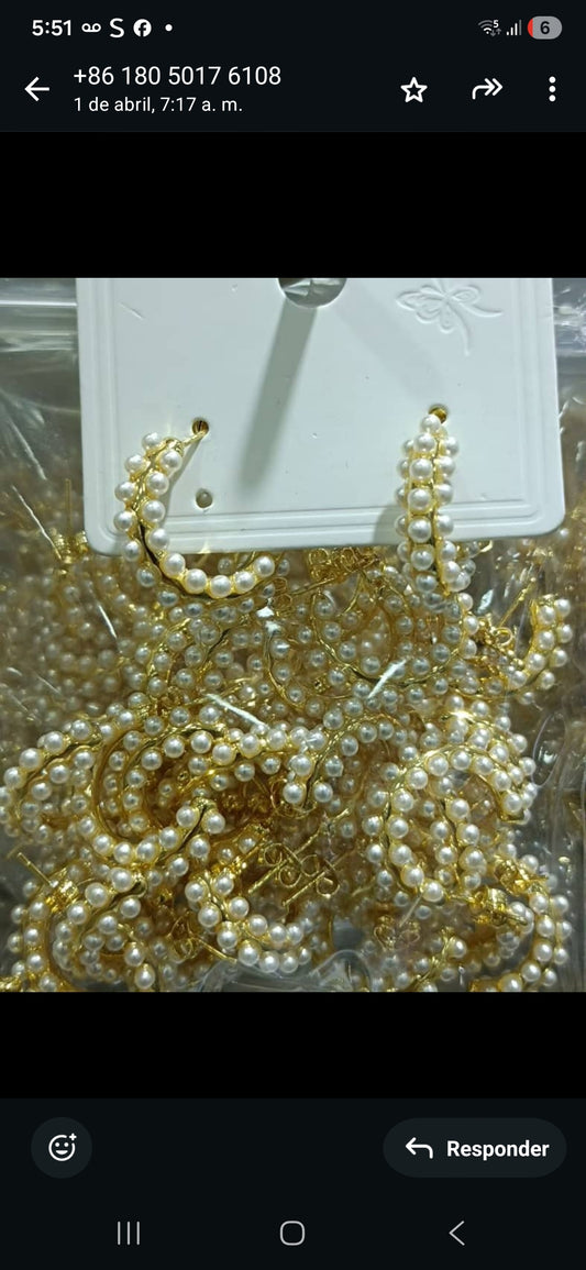 66545396 Aros  de perlas